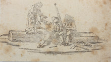 Load image into Gallery viewer, Johann Wilhelm Meil, after. Two carpenters. Wood engraving by Johann Gottlieb Friedrich Unger. 1779.
