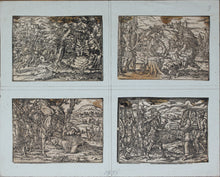 Load image into Gallery viewer, German School XVI C. Six illustrations from the Bible. Woodcuts. Page 148/3 from an ancient album.
