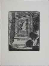 Load image into Gallery viewer, Kent Hagerman. Sundial on the Singing Tower. Etching. C. 1930.

