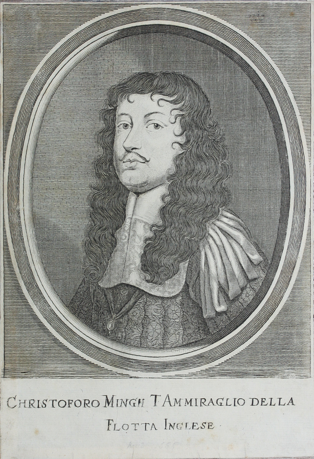 Cornelis Meyssens. Portrait of Sir Christopher Myngs. Engraving. circa 1660s.