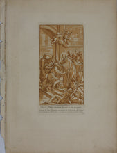 Load image into Gallery viewer, Giovanni Bonatti, after. A holy abbot restoring sight to a blind man. Engraving by Anne Claude de Caylus. 1742.
