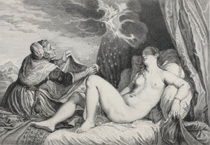 Titian, after. Danae. Engraving by Louis Desplaces. 1742.