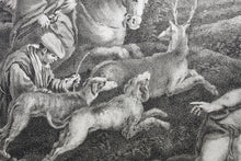 Load image into Gallery viewer, Jacopo Bassano, after. Diana and Actaeon. Engraving by Étienne Fessard. 1742.
