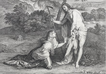 Load image into Gallery viewer, Titian, after. Noli me tangere. Engraving by Nicolas Tardieu. 1742.
