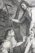 Load image into Gallery viewer, Titian, after. Noli me tangere. Engraving by Nicolas Tardieu. 1742.
