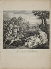 Load image into Gallery viewer, Jacopo Bassano, after. Diana and Actaeon. Engraving by Étienne Fessard. 1742.
