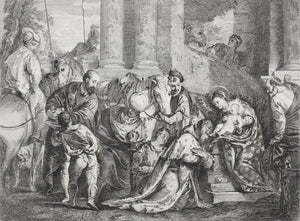 Paolo Veronese, after. Adoration of the Magi. Engraving by Jacques Philippe Le Bas. 1742.