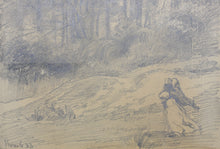 Load image into Gallery viewer, George Inness, attributed to. In the woods. Pencil drawing. 1883.
