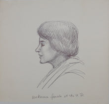 Load image into Gallery viewer, John Middleton Freeman. Portrait of an unknown girl. Ink drawing. Late XX C.
