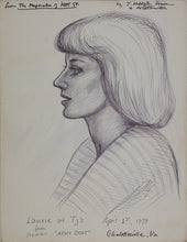 Load image into Gallery viewer, John Middleton Freeman. Portrait of Laurie in profile. Ink drawing. 1979.
