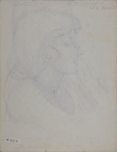 John Middleton Freeman. Portrait of Laurie in profile. Ink drawing. 1979.