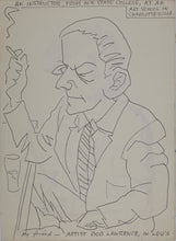 Load image into Gallery viewer, John Middleton Freeman. Portrait of an artist Bob Lawrence. Ink drawing. Late XX C.
