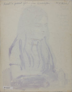 John Middleton Freeman. Portrait of Julianna Goldberg. Ink drawing. 1970.