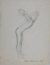 Load image into Gallery viewer, John Middleton Freeman. Olga Korbut on TV. Graphite drawing. Late XX C.
