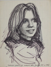 Load image into Gallery viewer, John Middleton Freeman. Portrait of an unknown woman. Ink drawing. 1975 or 1979.
