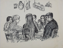 Load image into Gallery viewer, John Middleton Freeman. In a bar. Ink drawing. Late XX C.
