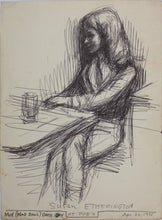 Load image into Gallery viewer, John Middleton Freeman. Portrait of Susan Etherington. Ink drawing. 1975.
