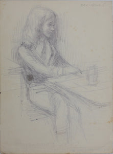 John Middleton Freeman. Portrait of Susan Etherington. Ink drawing. 1975.