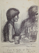 Load image into Gallery viewer, John Middleton Freeman. Portrait of Linn &amp; Hunter. Ink drawing. 1974.
