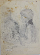 Load image into Gallery viewer, John Middleton Freeman. Portrait of Linn &amp; Hunter. Ink drawing. 1974.
