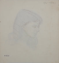 Load image into Gallery viewer, John Middleton Freeman. Female head in three quarters view. Ink drawing. Late XX C.
