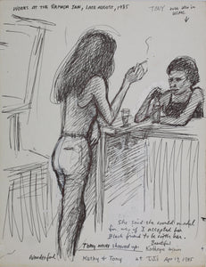 John Middleton Freeman. Portrait of Kathy & Tony. Ink drawing. 1985.