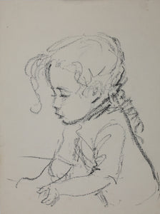 John Middleton Freeman. Portrait of a Little Girl. Graphite drawing. Late XX C.