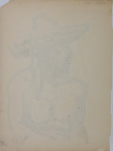 Load image into Gallery viewer, John Middleton Freeman. Portrait of a Man in a Sombrero. Ink drawing. Late XX C.
