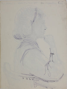 John Middleton Freeman. Portrait of Connie Williams. Ink drawing. 1976.