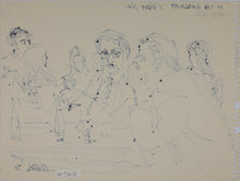 Load image into Gallery viewer, John Middleton Freeman. At the Gaslight C&#39;ville, Va. Ink drawing. 1970.
