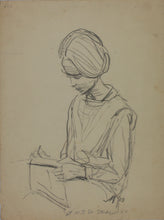 Load image into Gallery viewer, John Middleton Freeman. Portrait of an art school student. Graphite drawing. 1969.
