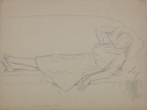 John Middleton Freeman. Urban landscape. Woman resting on couch. Two graphite drawings. 1935-1936.