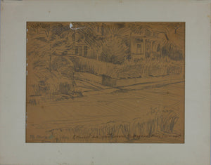 John Middleton Freeman. House of General Podtyagin. Graphite drawing. 1940.