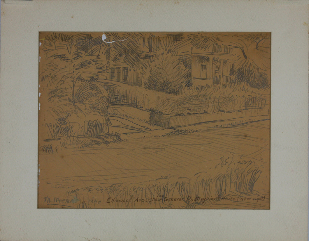 John Middleton Freeman. House of General Podtyagin. Graphite drawing. 1940.