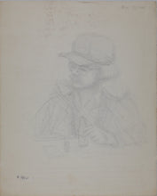 Load image into Gallery viewer, John Middleton Freeman. Portrait of The John Deere Truck driver. Ink drawing. Late XX C.
