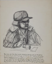 Load image into Gallery viewer, John Middleton Freeman. Portrait of The John Deere Truck driver. Ink drawing. Late XX C.
