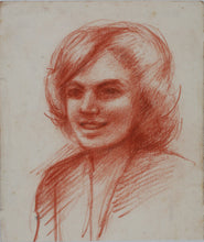 Load image into Gallery viewer, John Middleton Freeman. Portrait of Nita Christophersen. Sanguine drawing. Late XX C.
