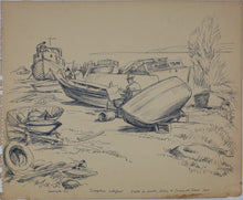 Load image into Gallery viewer, John Middleton Freeman. Georgetown Waterfront. Ink drawing. 1947.
