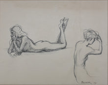 Load image into Gallery viewer, John Middleton Freeman. Female Nude Studies. Graphite drawing. 1973.
