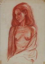 Load image into Gallery viewer, John Middleton Freeman. Female semi nude. Sanguine drawing. Late XX C.
