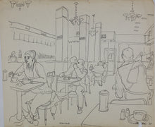 Load image into Gallery viewer, John Middleton Freeman. At Smith&#39;s, New York. Ink drawing. 1969.
