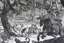 Load image into Gallery viewer, Jacques Callot, after. The Stag Hunt. Etching. ca. 1619–20.
