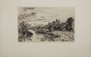 Alfred Dawson. View of Windsor Castle. Etching. 1885.