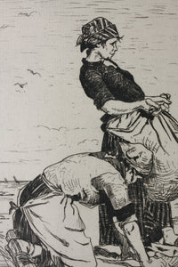 Pierre Billet. Washerwomen. Etching. 1876.