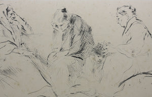 Friedrich August von Kaulbach. Old Women. Etching. Late 19th to early 20th century.