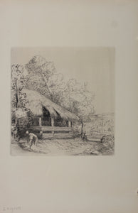 Alphonse Legros. The little shed. Etching and drypoint. 1855-1911.