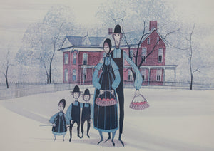 Patricia Buckley Moss. Red House. Limited edition print. 1982.