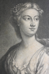 I. Vanderbank, after. Portrait of Mrs. Anastasia Robinson. Mezzotint by I. Faber. 1727.
