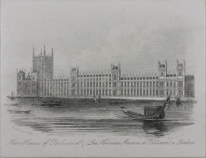 Joseph Thomas Wood, publisher. New Houses of Parliament. Enamel card. Circa 1851.