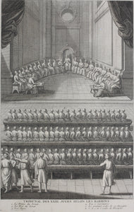 Augustin Calmet. Tribunal des XXIII Juges selon les Rabbins. Engraving. 1728.